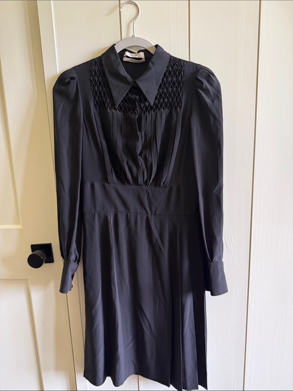 Prada FW 2010 Archival 100% Silk Smocked Dress